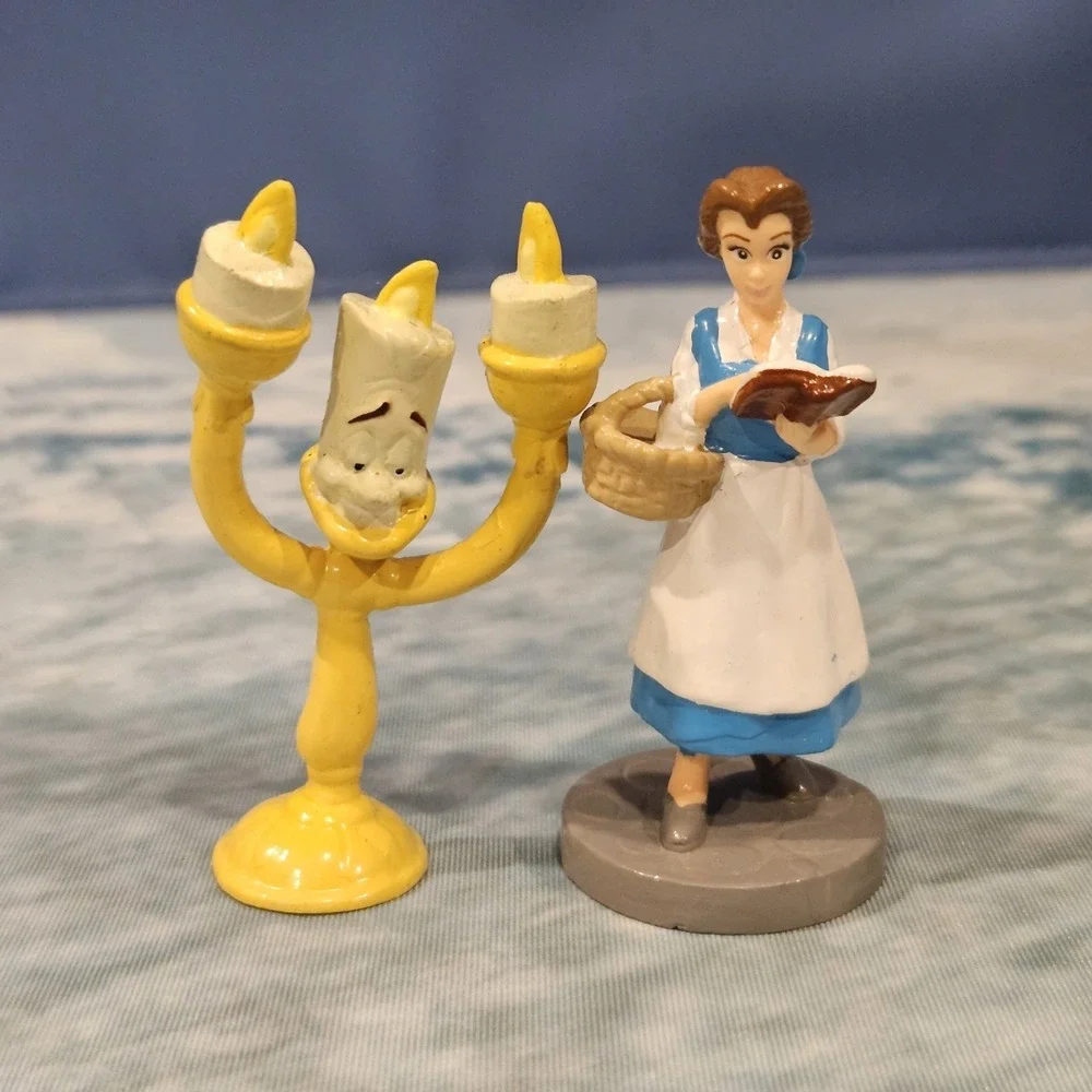 Vintage Disney Applause Beauty & The Beast PVC Figure Lot (6) Belle Beast Lumier
